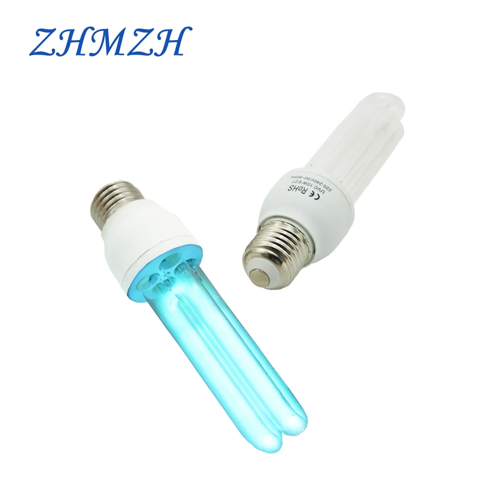 UV Disinfection Lamp Ozone Free Ultraviolet Sterilizing Bulbs UVC AC220-240V 15W E27 253.7nm