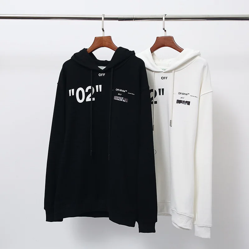 Классические off-white зимние новые цифровые 02 женские мужские толстовки с капюшоном