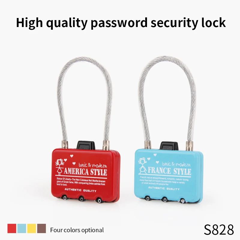 Travel trolley luggage accessories backpack tool luggage password lock gym locker cabinet metal padlock