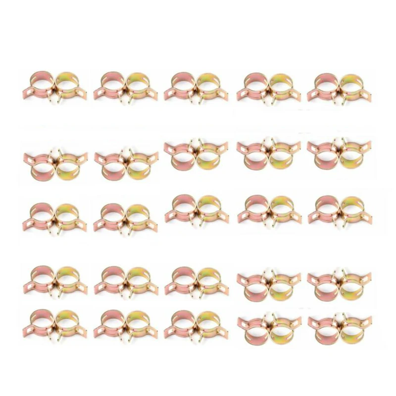 

50 Pieces 12mm 1/4 Inches Fuel Line Clamp Spring Clips For 1/4 Inch Fuel Line Hose ID Replacements Brackets