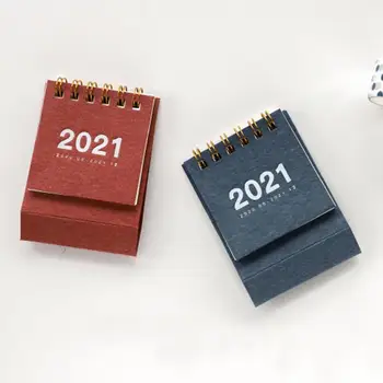 

Mini Solid Color Desk Calendar Note Coil Daily Plan Arrangement Calendar Book School Schedule Office Agenda Record Stationery