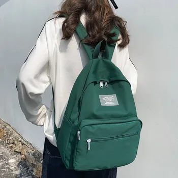 

DCIMOR Waterproof Nylon Women Backpack Female Transparent label School Bags for Teenage girls Travel Backpack Large Book Mochila