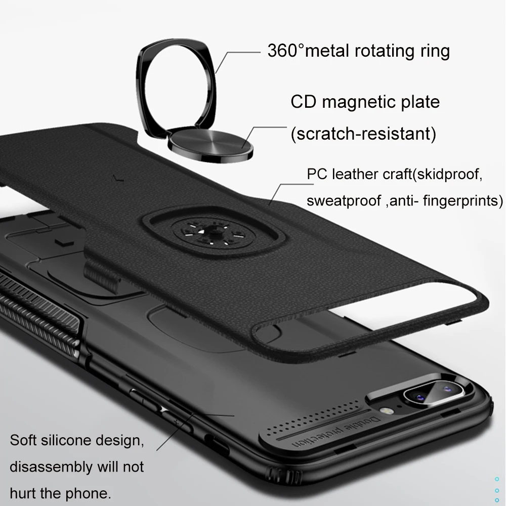 Палец кольцо подставка чехол для телефона для huawei Y9 Prime/Y6/Y7/Y9 PC& TPU бизнес противоударный адсорбционный чехол
