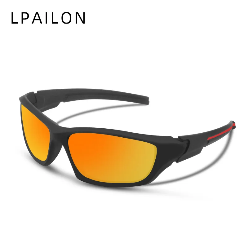 LPAILON UV400 поляризованные солнцезащитные очки мужские роскошные брендовые Дизайнерские Модные Винтажные Солнцезащитные очки для вождения мужские защитные очки тени - Цвет линз: Gold Red