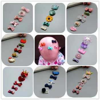 

5Pcs/Set Baby Hair Clips Cute Girl Bows Crown Hair Clips Kids Child Baby Hairpins Barrettes Haarspeldjes Baby Hair Accessories