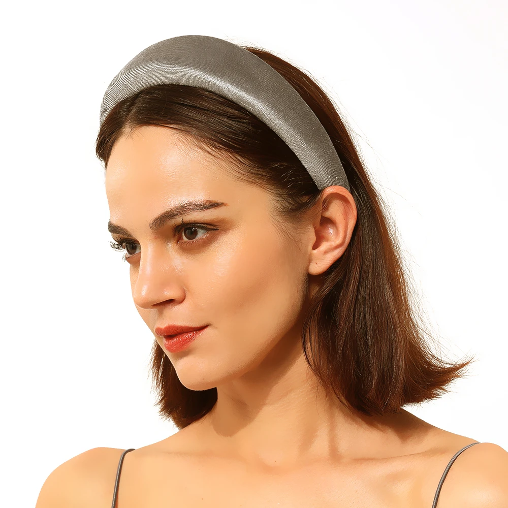 Fashion ZA Sponge Velvet Headband Hairband For Women Girls Solid Color Padded Headwear Hair Bands Hair Jewelry Accessories F0709