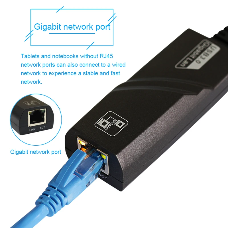 Basix USB Ethernet Usb3.0 к RJ45 Внешняя сетевая карта USB 3,0 к Rj45 LAN адаптер с 10/100/1000 Мбит Gigabit Ethernet для ПК