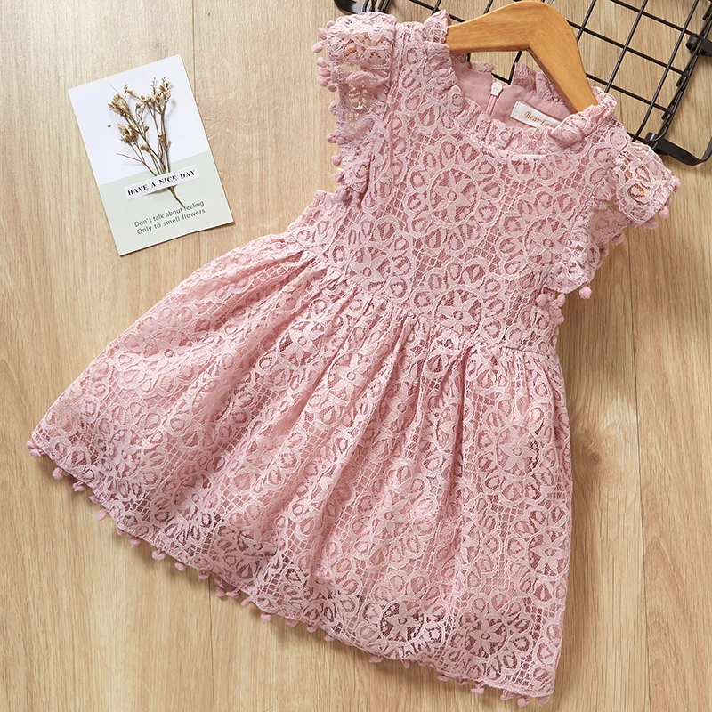 Menoea для девушек Платье с бантом стиль летнее платье без рукавов, майка, топ, жилет на бретелях детское платье принцессы для От 2 до 6 лет детская одежда - Цвет: AX543 Pink