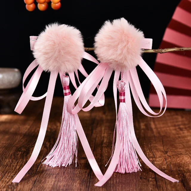 2 Pcs/Set Children Cute Pearl Hair Ball Bow Pendant Ornament Hair Clips Girls Lovely New Year Hairpin Kids Hair Accessories 13-2 Pcs