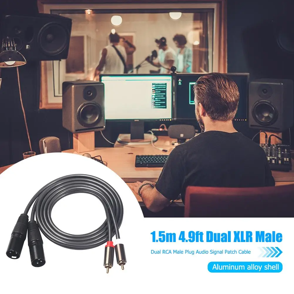 ALLOYSEED 1 5 м/4.9ft двойной XLR мужской/женский RCA штекер аудио патч сигнала Кабельный