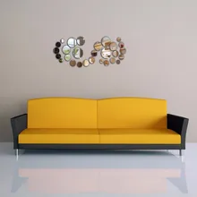 Модная креативная стена под Телевизор стикер s аксессуары для дома модные стерео съемные, кроме зеркальной наклейки круг