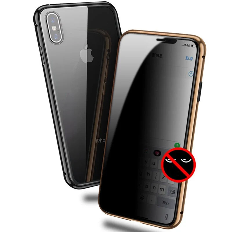 Front And Back Glass Privacy Magnetic Case For iPhone 11 Pro Max Xs Xr X 8 7 6s 6 Plus | Мобильные телефоны и аксессуары