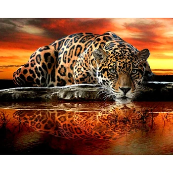 

DIY Painting By Numbers Leopard Tiger Kit Coloring By Number Animal 40x50cm Wall Art Picture Acrylic Canvas Paintings Home Decor