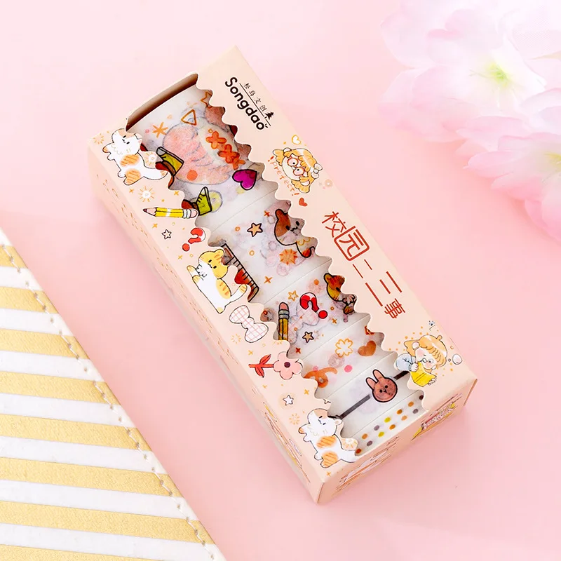 Girl daily life series Bullet Journal Washi Tape set cute Decorative Adhesive Tape DIY Scrapbooking Sticker Label Stationery - Цвет: 7
