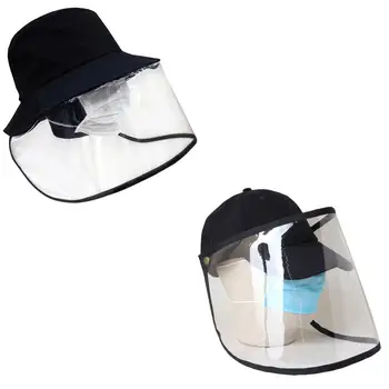 

Multi-function Transparent Mask Protective Cap Protective Hat Eye Protection Anti-fog Windproof Hat Anti-saliva Face Cover Cap