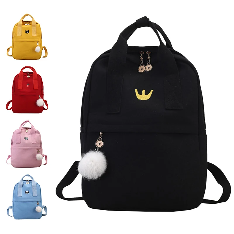 

Preppy Women Backpack for School Teenagers Girl Vintage Stylish School Bag Ladies Canvas Fabric Backpack Female Bookbag Mochila