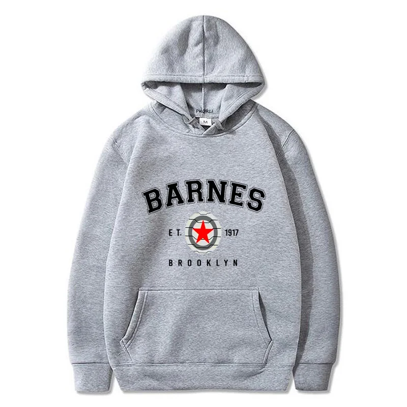 Barnes 1917 Hooded Sweatshirts Women Harajuku  Superhero Bucky Barnes Hoodies Tv Show 90s Sweatshirt with Hood Woman Clothing light blue hoodie Hoodies & Sweatshirts