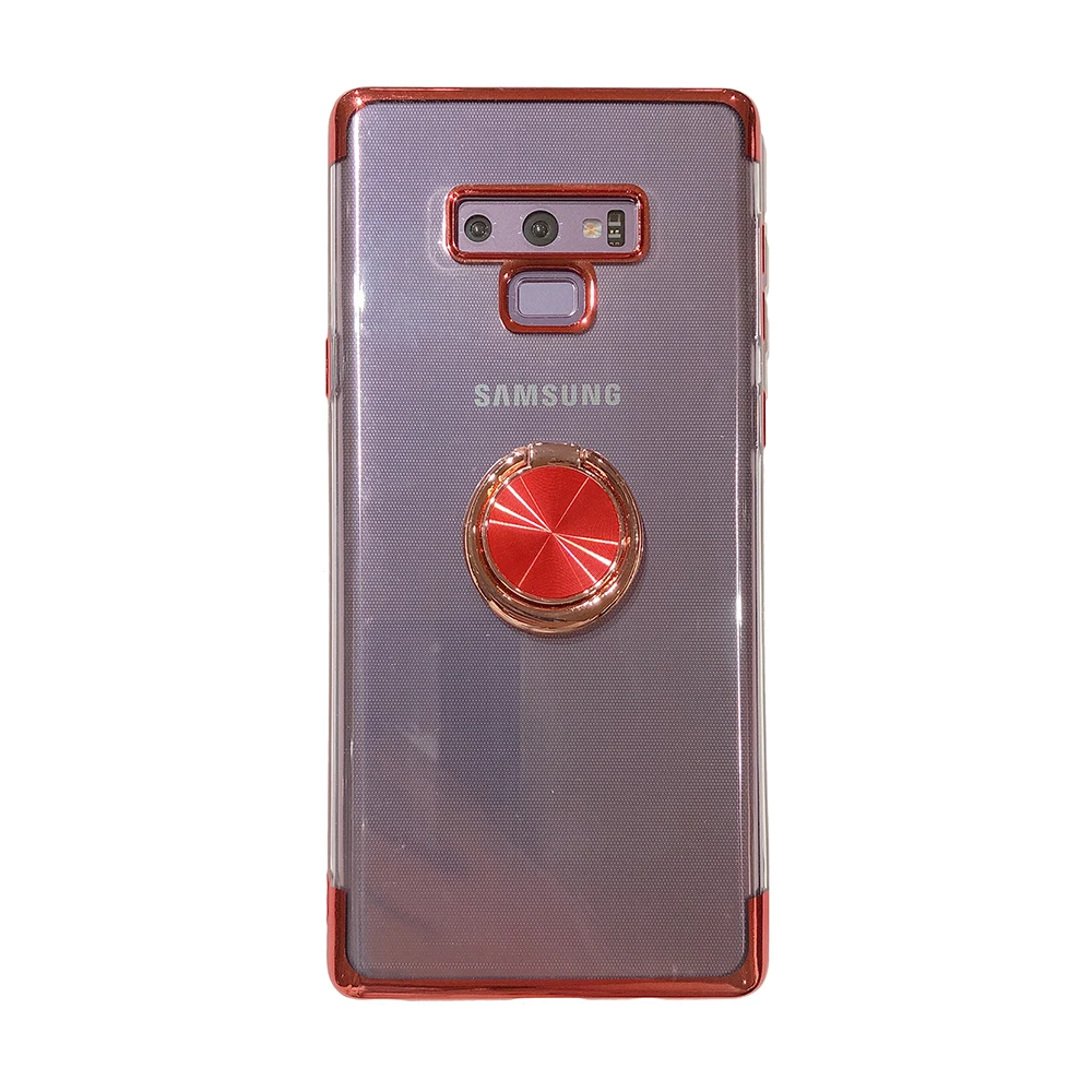 Чехол для samsung S10 прозрачный кольцевой чехол для телефона samsung Note 9 S10 S10E S10 PLUS S9 PLUS S9 S8 PLUS S8 Мягкий ТПУ Магнитный - Цвет: red