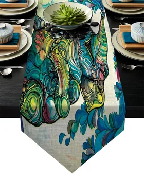 

Africa Indian Elephant Table Runner Table Flag Home Party Decorative Tablecloth Table Runners for Wedding