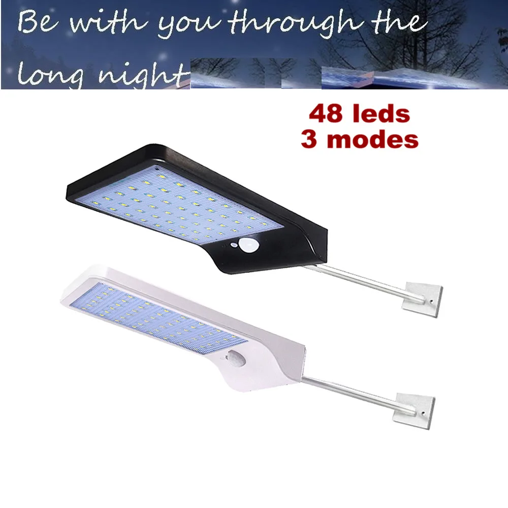

900lm Led Solar Light Waterproof Lighting for Outdoor Garden Lighting 48 leds Four Modes Rotable Pole Solar Lamp