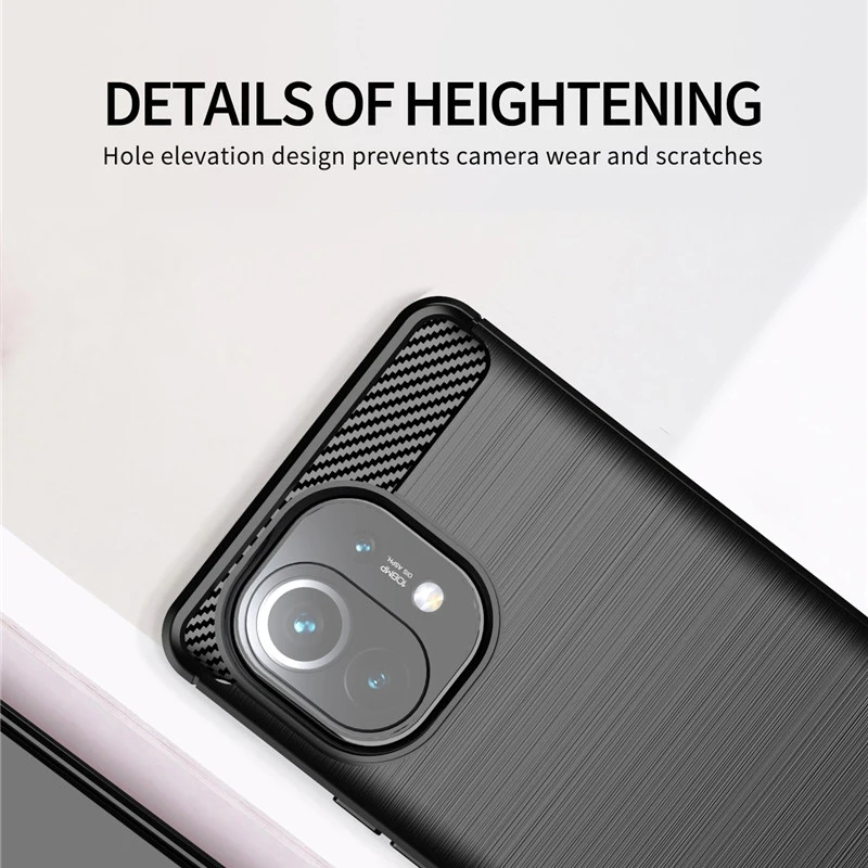 Per Xiaomi Mi 11 Lite 5G Ne Custodia Fibra Di Carbonio Morbido Silicone Custodia Antiurto Per Xiaomi Mi 11 Lite Ne Custodia Per Xiaomi Mi 11 Lite