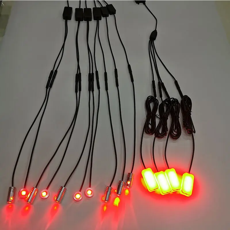 Car Ambient Light Foot Lamp RGB (6 + 4) with 8M Optical Fibre 64colors Led Wireless No Threading App Control for Benz w205 w204 |