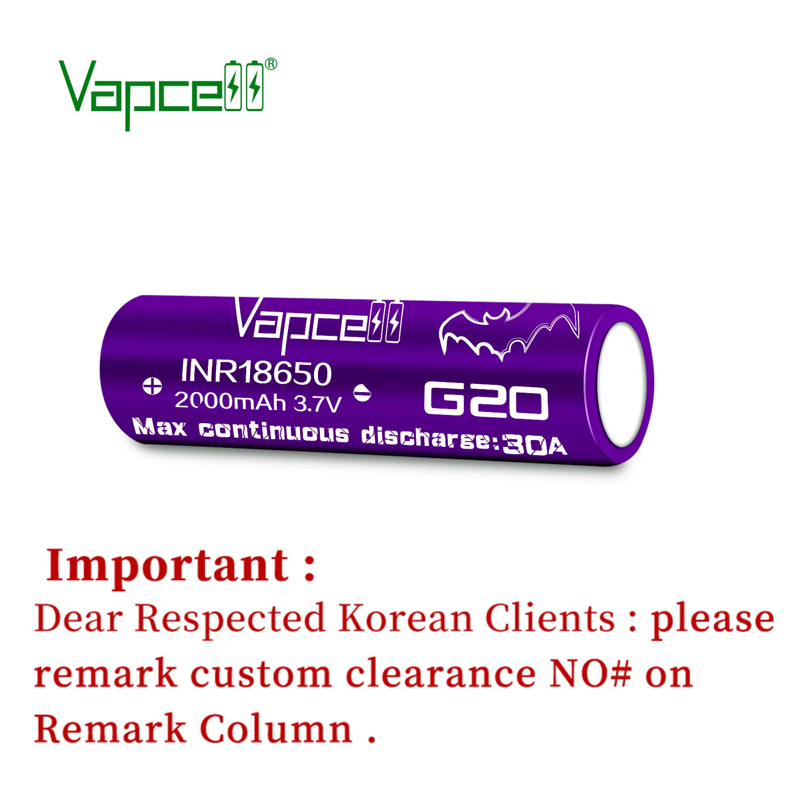 2pcs/lot Free shipping original Vapcell G20 18650 2000mah 30A battery rewrap H20 3.7V high drain Rechargeable li ion batteries |