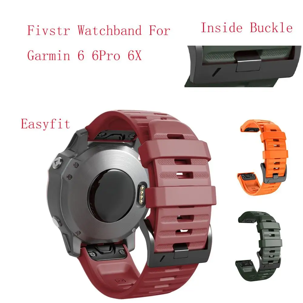Fivstr 22 26 мм силиконовый ремешок для часов Easyfit Garmin Fenix6X 6 6Pro быстросъемные часы