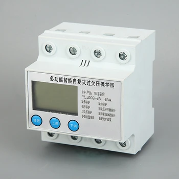 

3 Phase Adjust Voltage Relay Control Over Under Voltage Protector 230V 63A Overvoltage and Over Current Protection Devices Din R