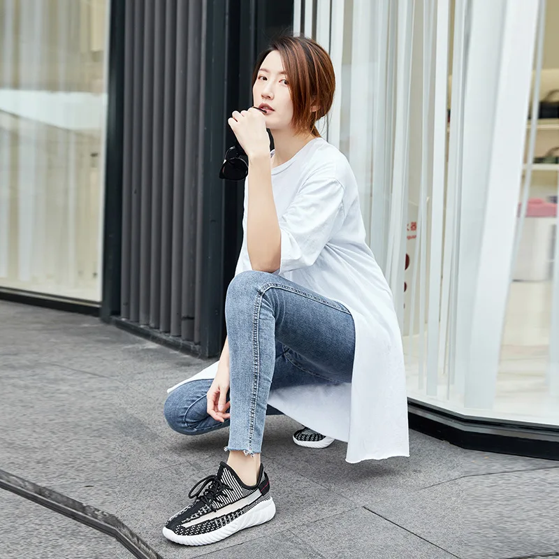 

Coconut Shoes Women's 2019 Spring And Summer New Style South Korea Stars Fly Woven Athletic Shoes Women's Breathable Students Ru