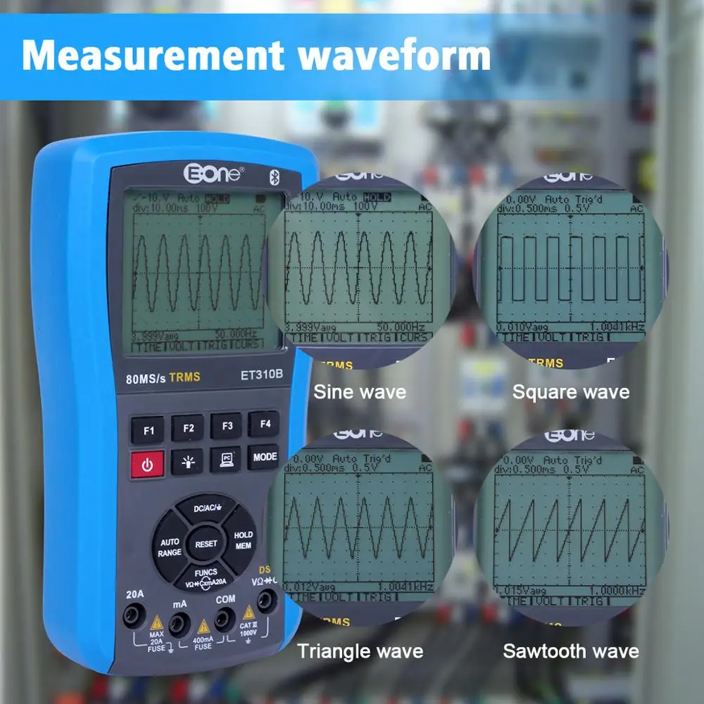 Eone осциллограф ET310B 3 в 1 Bluetooth осциллограф мультиметр Ручной цифровой измеритель объема 80 м/20 МГц