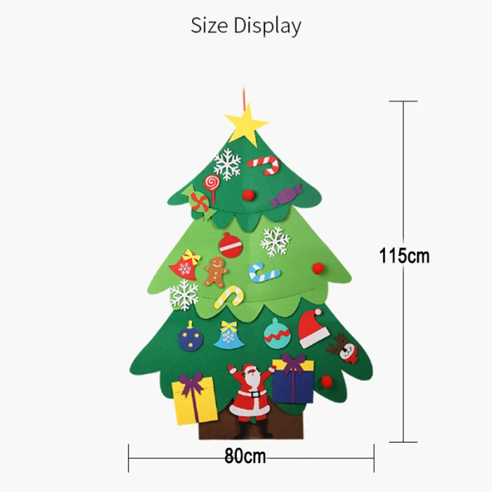 DIY рождественская елка из нетканого материала, Настенное подвесное украшение, образование для детей QP2