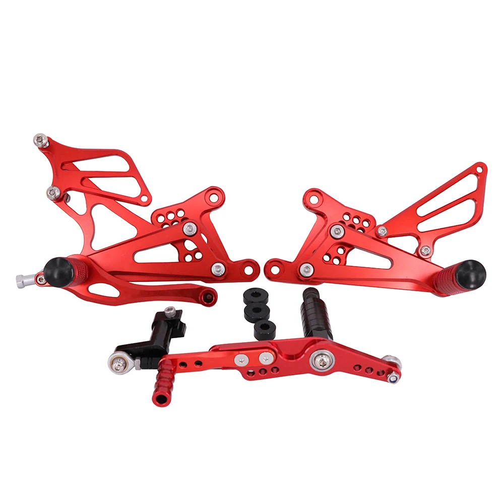 Мотоцикл с ЧПУ Регулируемые подножки для YAMAHA YZF R1 YZF-R1 YZFR1 2007 2008 07 08 - Цвет: Красный