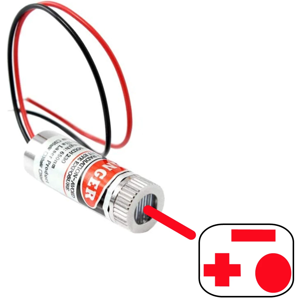 650nm 5mW Red Point Line Cross Laser Module Head Glass Lens Focusable Industrial Class laser module