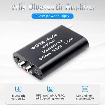 

VHM337 50W x2 Digital Amplifier Mini Wireless Bluetooth 5.0 Stereo DC Receiver