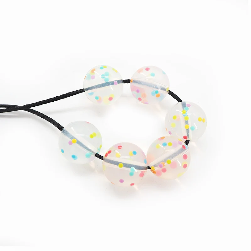 Chenkai 10PCS 15mm Crystal Gritty Beads Silicone Beads Teether Food Grade DIY Baby Jewelry Necklace Chain Crafts Accessories