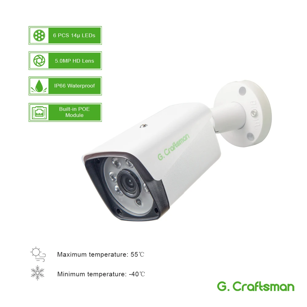 Ceny 4ch 5MP POE zestaw H.265 System CCTV bezpieczeństwa do 8ch NVR zewnątrz wodoodporna kamera ip nadzoru wideo P2P G. Craftsman