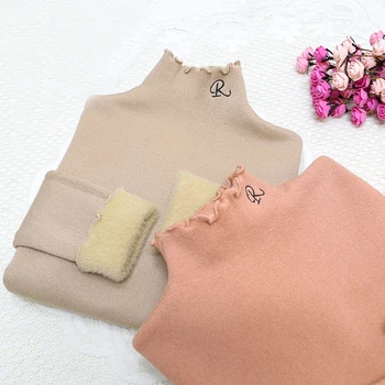 

Ruffles half turtleneck sweater women Embroidery letter Pullover thick fleece knitted sweaters 2019 autumn and winter modis tops