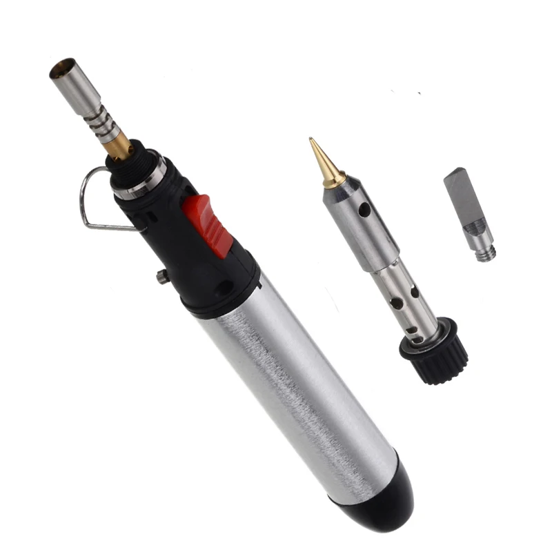 

1 Set 4in1 Internal Heating Gas Soldering Iron Heat Gun Flame Butane Cordless Welding Pen Torch Tool Kit for Welding Soldering