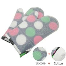 1 шт. силиконовых кейсов х/б перчатке термостойкие Кухня Прихватки длинные выпечки перчатка для выпечки барбекю печь Пособия по кулинарии барбекю перчатки
