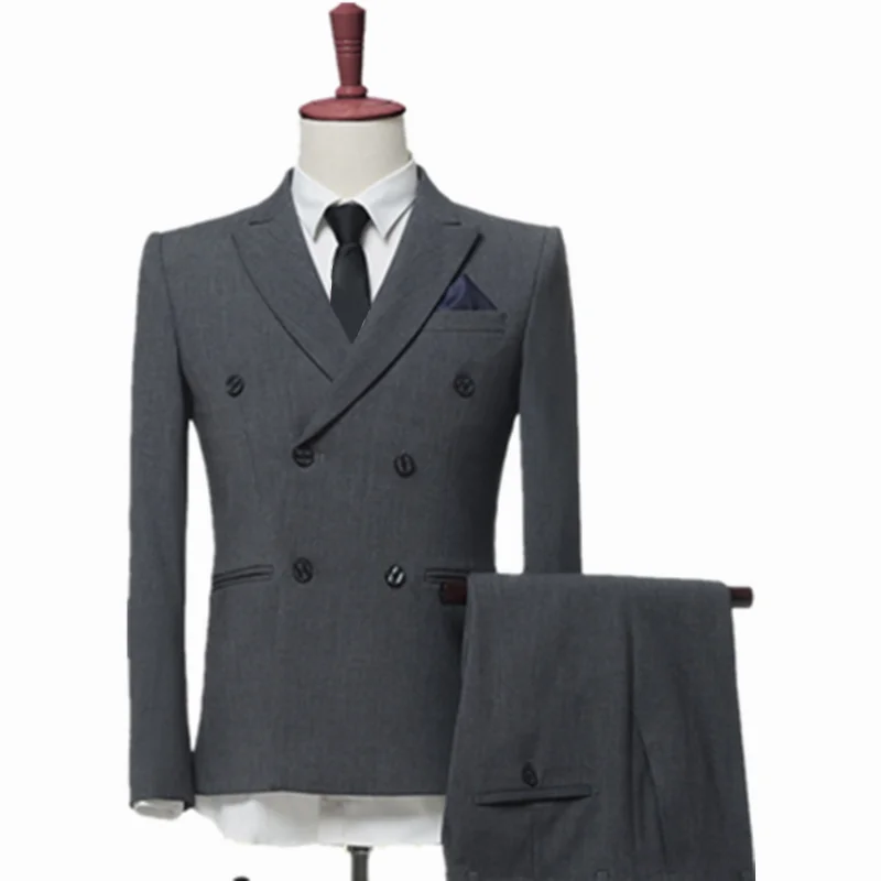 men double breasted suit groomsmen suit wedding wedding suit for men 2019 mens suits with pants British wind slim blazer men double breasted suit groomsmen suit wedding wedding suit for men 2019 mens suits with pants British wind slim blazer