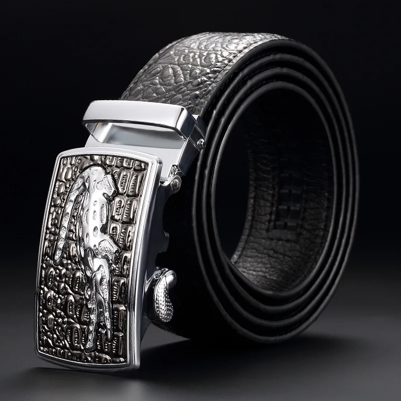 

2019 fashion mens belt luxury brand designer strap male crocodile skin genuine leather automatic buckle belt high quality