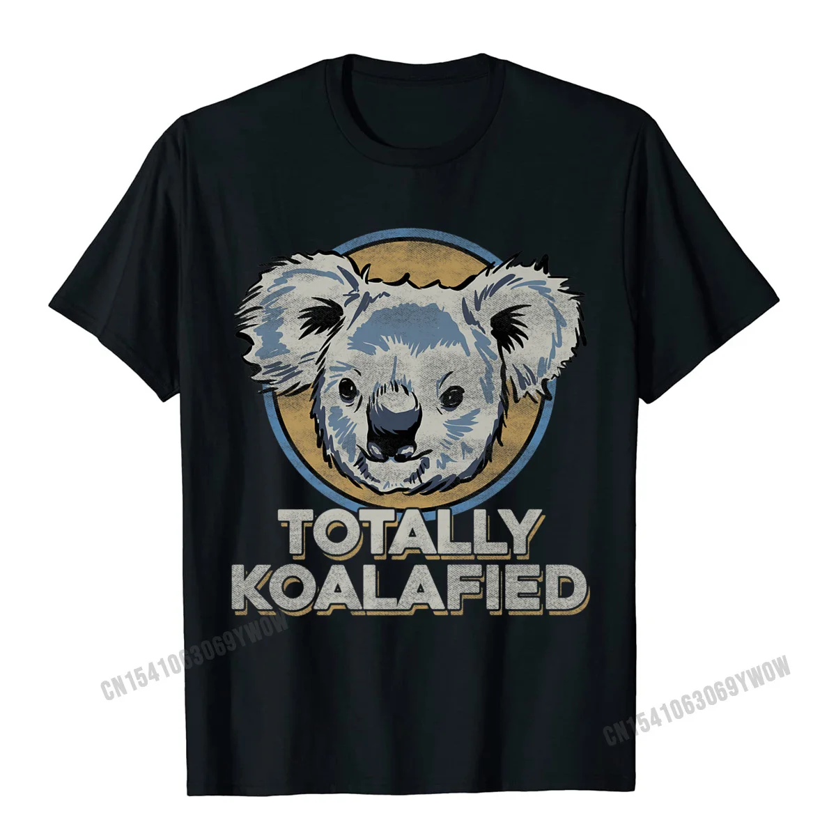Casual Casual Tops Tees Short Sleeve for Men Cotton Fabric NEW YEAR DAY Crew Neck Tshirts Crazy T-shirts Special Totally Koalafied Shirt - Koala Bear Gifts - Punny Tshirts__1021 black