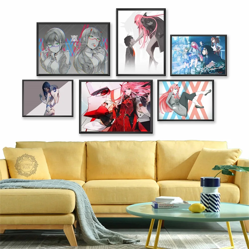 Darling в Franxx сексуальные аниме фигурки Печать на холсте Современные плакаты с живописью настенные картины для Гостиная украшения
