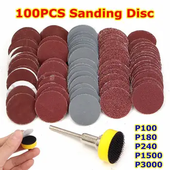 

100pcs 25mm 100/180/240/1500/3000Grit Hook&Loop Sanding Discs+Back Pad+Adapter Easy And Convenient To Use