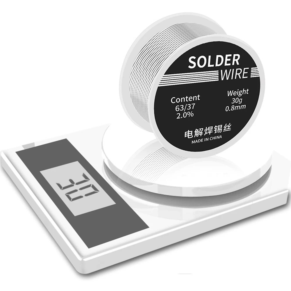 30g Welding Solder Wire High Purity Low Fusion Spot 0.8mm Rosin Core Soldering Wire Roll No-clean FLUX 2.0% Tin BGA Welding Tool