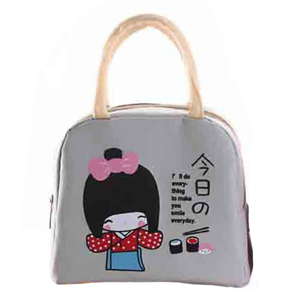 Tote Picnic Office Heat Preservation Container Food Lightweight Outdoor Portable Storage Lunch Bag Polyester Cartoon Girl