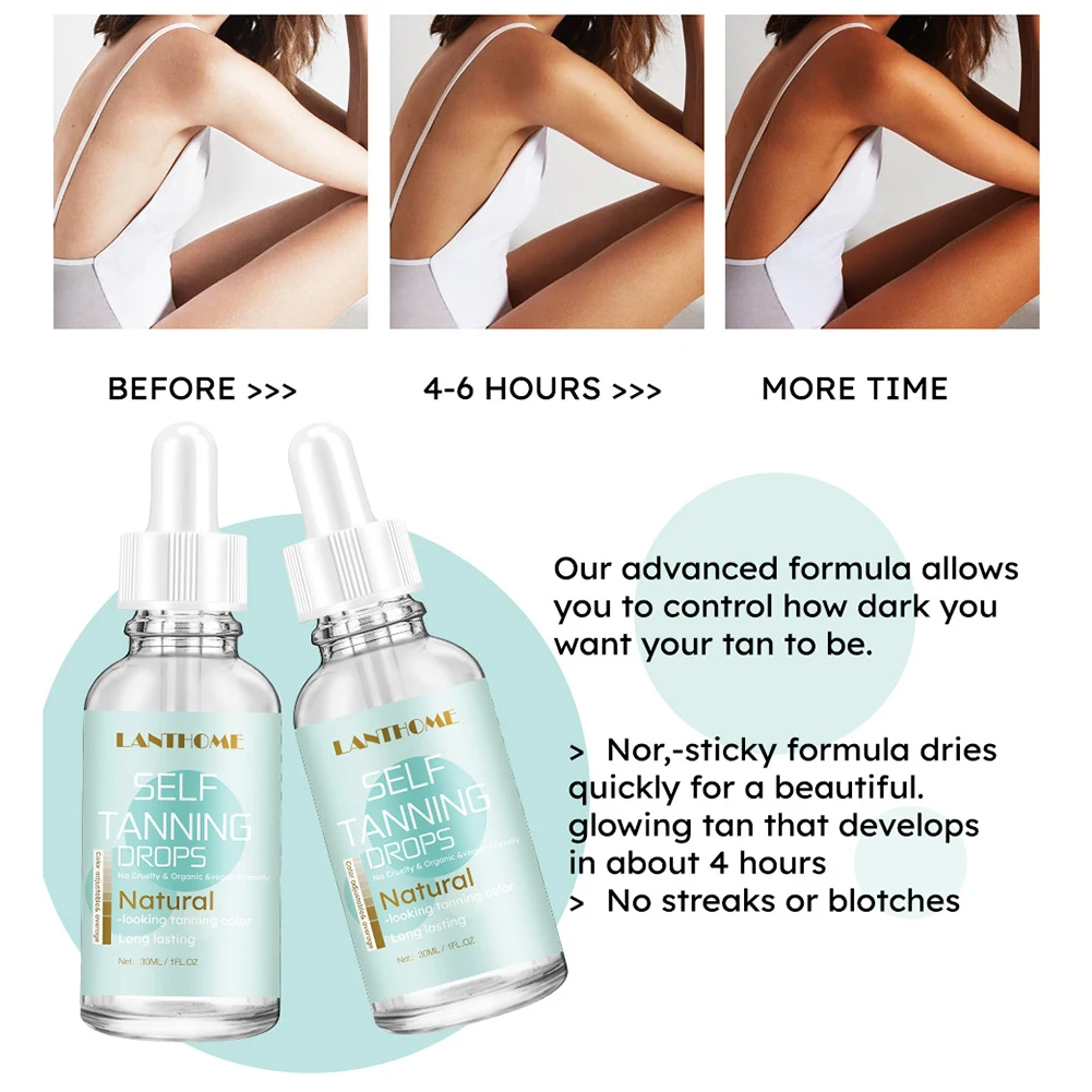 Guanto Autoabbronzante Per Il Corpo Da 30Ml Crema Abbronzante Per Il Corpo Del Viso Abbronzante Per Il Giorno Crema Abbronzante Per Fondotinta Crema D