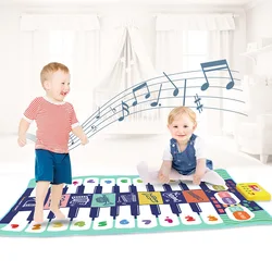 Tapis de jeu Musical pour bébé, 100x36cm, son d'animaux, 8 Instruments, tonalité réglable, Piano, violon, jouets éducatifs pour enfants, cadeau 