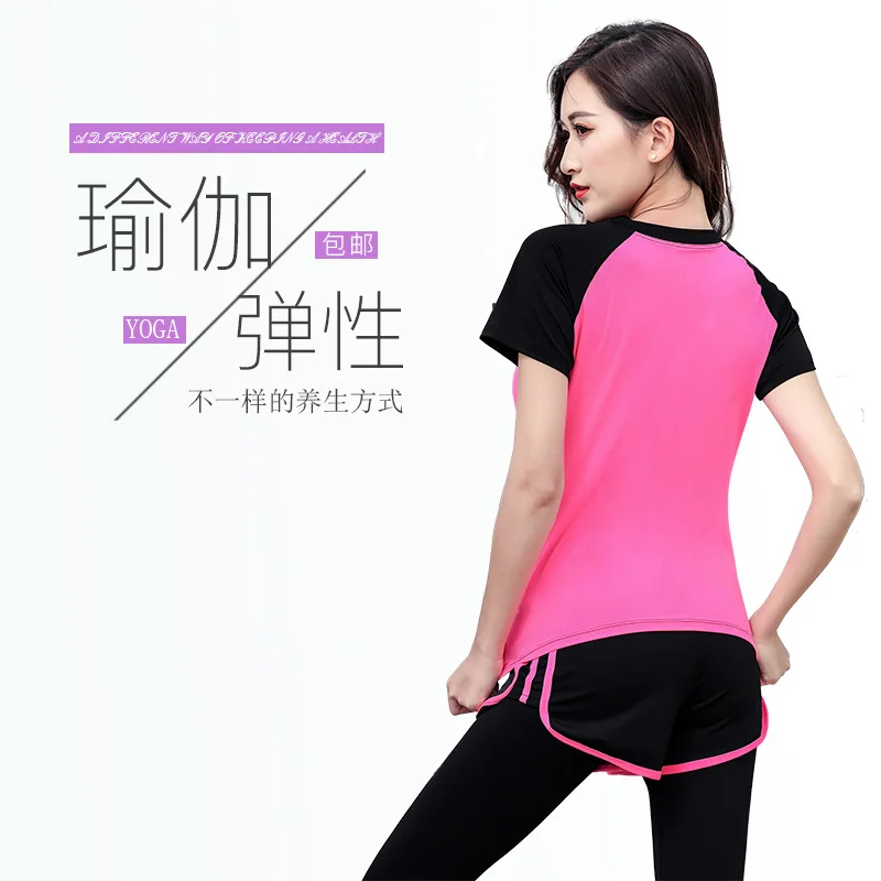 

New Style Summer Sports Set Women's Gym Indoor Sports Running Quick-Dry Slim Fit Yoga Clothes Three-piece Set
